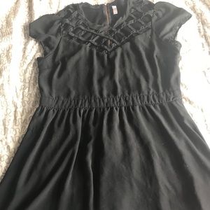 Black dress with criss cross pattern